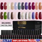 BILNINS 24 COLORS UV LED Gel Nail Polish Glitter Soak Off Varnish Manicure Gift