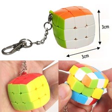 MINI CUBE CUBO DI RUBIK RUBIC RUBIX PORTACHIAVI KEYCHAIN VINTAGE LOGICA 6 COLORI