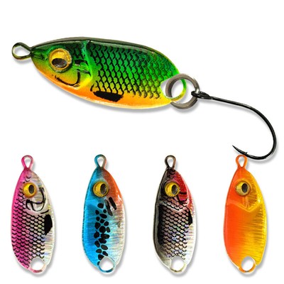 5PCS Micro Metal Jig Fishing Lures Mini Spoon Lure Sequin Spinner Baits 3g/5.5g