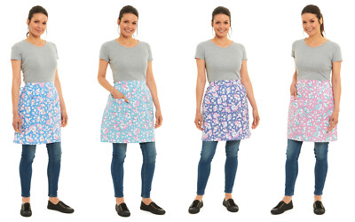 Blumen Halbschürzen für Frauen und Männer mit Tasche Küche Kellner Kochen Catering