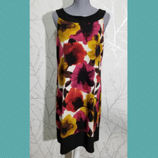 Tiana B. Women's Watercolor Floral Print Shift Dress | Size L | USA