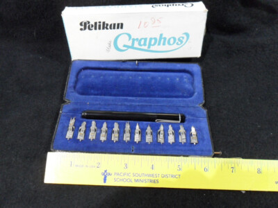 Old Pelikan Graphos Fontain Pen  Nibs In Case Germany Pelikan Calligraphy