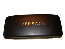 Versace Authentic Hard Eyeglasses SlimCase in Black New w/ Lens Cleaner Italia