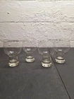 4 Vintage MCM Federal Glass Home Entertainment 5 1/2" Clear Beer Glass, Pedestal