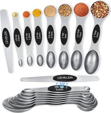 Black 8-Piece Nested Measuring Spoons Set (Tablespoon to Teaspoon)