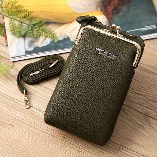 Leather Crossbody Pink Womens Large Capacity Wallet Phone Card Shoulder Bag US - Bild 28 von 28