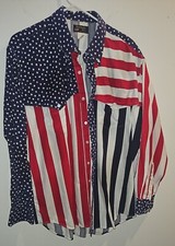 Ruddock Bros American Flag Print Made in USA Cotton Shirt