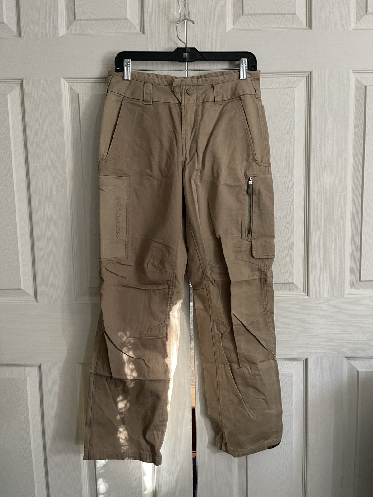 Salomon Pantalone Invernale Uomo 32 Tan Sci Snowboard Unisex Logo Tasche