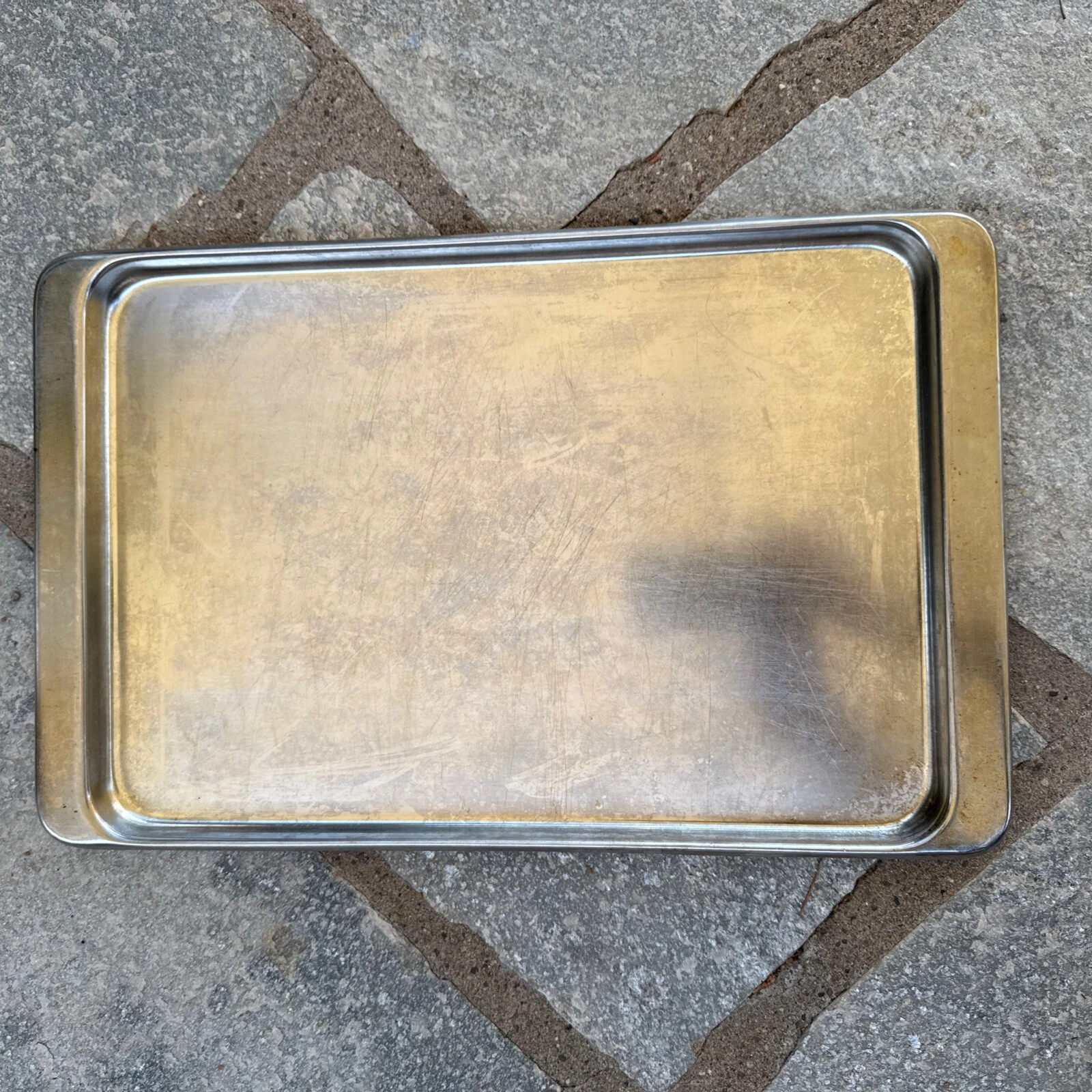 Revere Ware Baking Pan Stainless Cookie Sheet Serving Tray Roaster 9x13x.75 2513