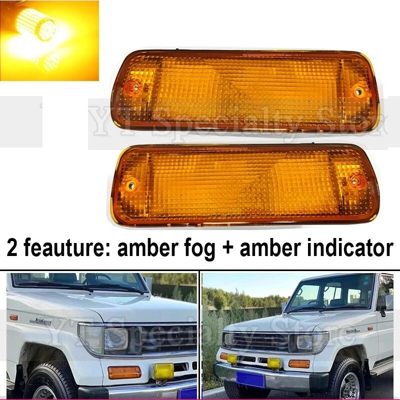 Amber LED Fog lamp +Indicator For Toyota Land Cruiser LC70 LC78