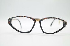 Vintage Zeiss 4719 Black Gold Multicolored Square Glasses Frame NOS
