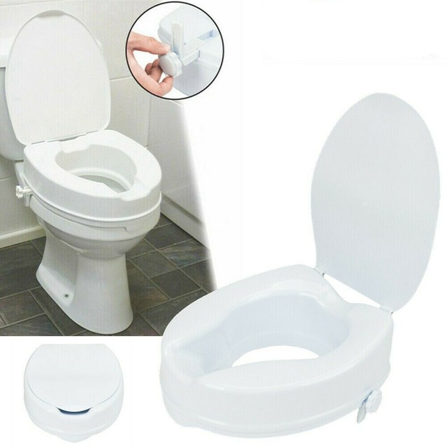 4" Height Raised Elevated Toilet Seat Riser for Handicapped Elderly