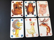Animal Playing Cards Swap/Junk Journal/Scrapbook Lot of 6 Cards