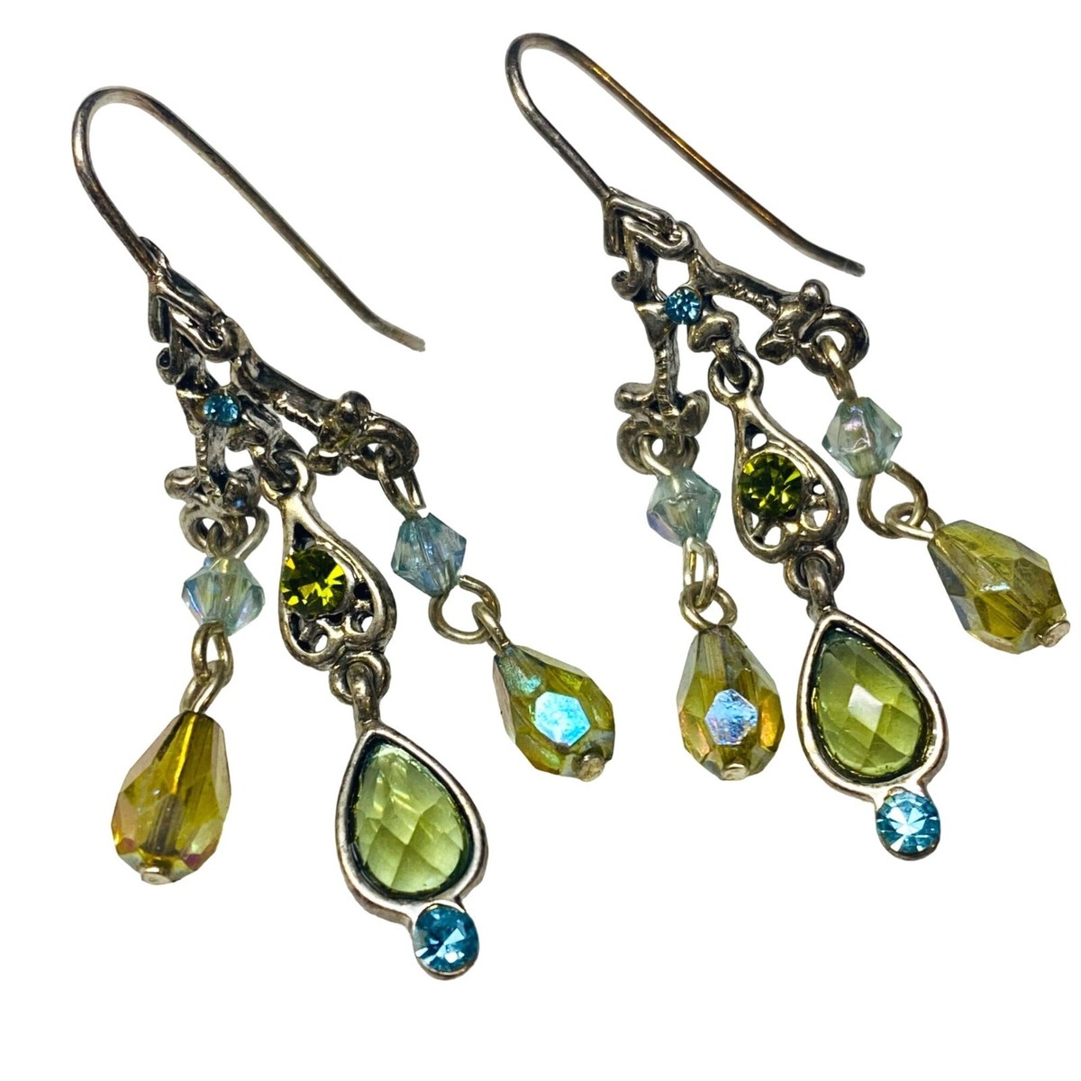 Mi Amore Hologram Dangle-Earrings Multicolor/Silver-Tone  Multicolor Gemstone Dangle Earrings - Silver Tone main image 1