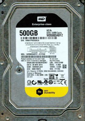 WD5003ABYZ-011FA0 DCM: HHRNHTJAH, WESTERN DIGITAL SATA 500GB | eBay