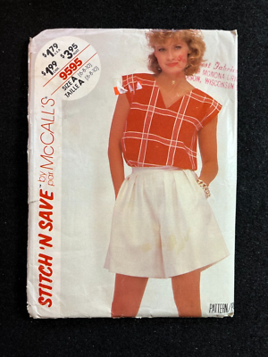 Stitch 'N Save Sewing Pattern 9595 Misses Top Culottes Size 6-10