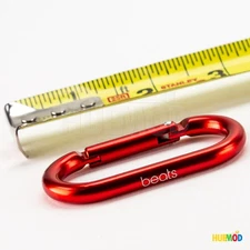 Genuine 2.5" Beats by Dre Carabiner Oval Shape Belt Bag Clip Hook Keychain - Red