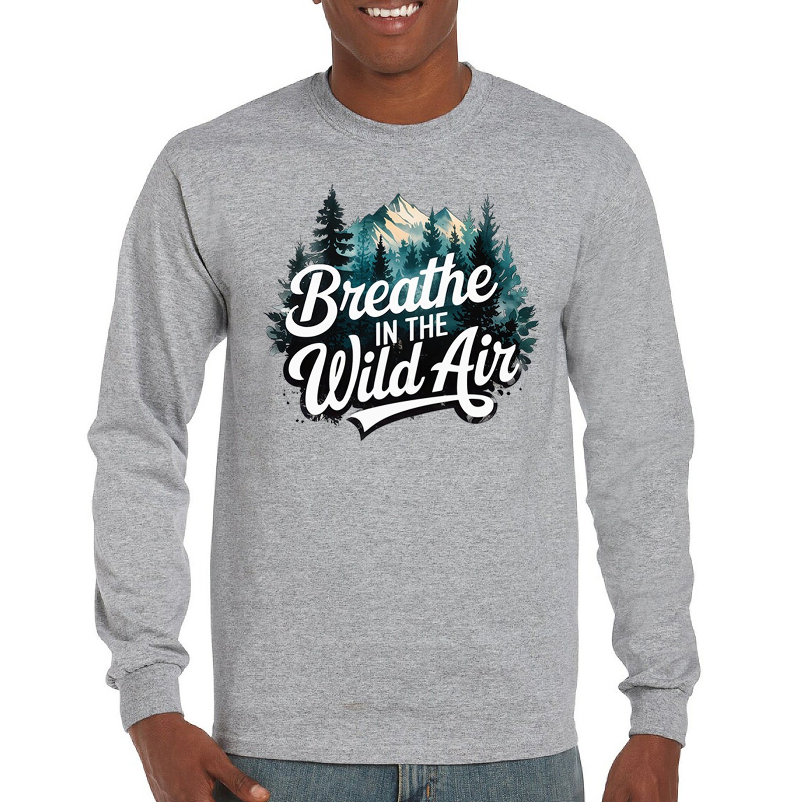 ALTRA T shirt manica lunga Breathe in the Air campeggio Happy Camper escursionismo fuoco