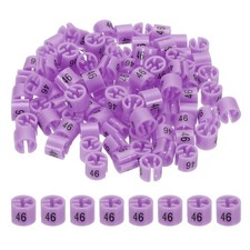 100 Pcs Clothes Hanger Marker Number 46 Tag 3mm Rod Garment Size Tag Purple Pink