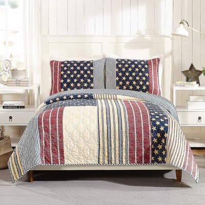 MODERN HEIRLOOM Americana 3Piece Quilt Set  Full Queen Multicolor