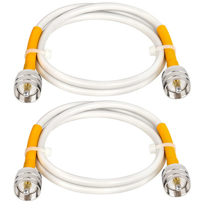 Rg8X Jumper Cable 3Ft, 2 Pack CB Coax 50 Ohm, UHF PL259 Male to Male