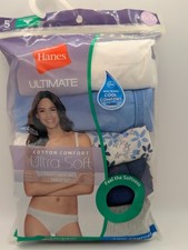   New Hanes Ultimate Ultra Soft Cotton Comfort Bikini Underwear 5-Pack Size 6/M