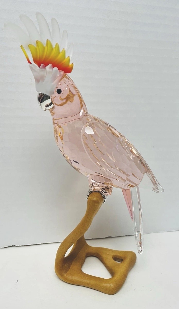 Swarovski Pink COCKATOO Crystal Paradise Bird Figurine #718565~EUC