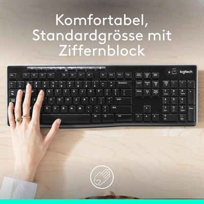 Logitech K270 - Full-size (100%) - Wireless - RF Wireless - QWERTY - Nero