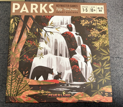 Parks Brettspiel 1. Edition Feuerland inkl. zwei Erweiterung + 3D Inlay