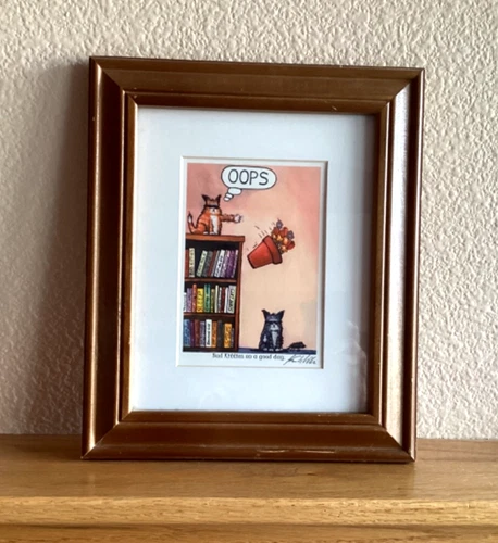 Bad Kitties On a Good Day Oops Double Mat Art Print Signed Numbered Frank Cobles