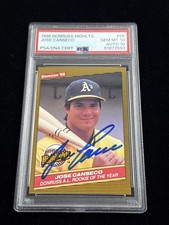 1986 DONRUSS HIGHLIGHTS #55 JOSE CANSECO Signed Rookie PSA 10 AUTO 10 LOW POP