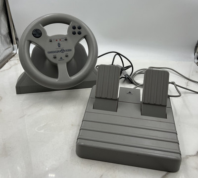 Vintage Asciiware Aftershock Steering Wheel Pedals PS1 PlayStation Racing Contro
