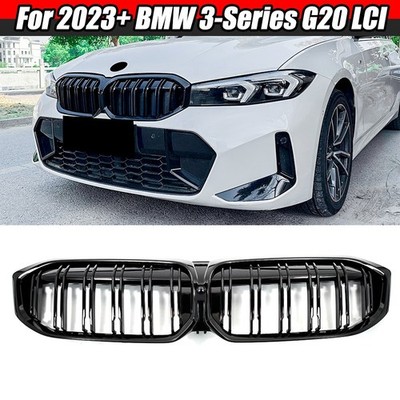 M-Style Double Slat Gloss Black Front Kidney Grille For 2023+ BMW G20 330i M340i