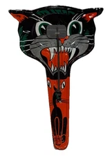 VTG Black Cat Tin Litho Noise Maker Clapper/Clanger US Metal Toy Co. USA