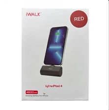 iWALK LinkPod 4 4500 mAh Red Docking Battery for iPhone – 5V 1.5A New