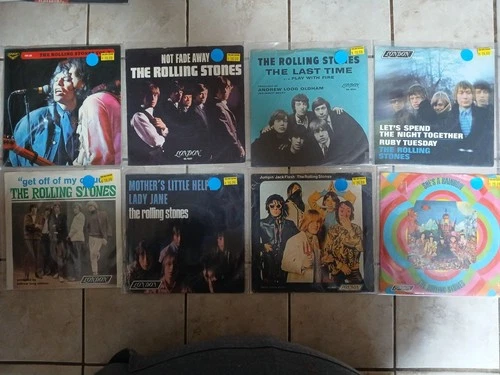 The Rolling Stones, Vinyl 45's, Lot of 8.