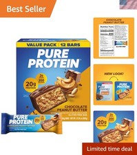 Pure Protein Chocolate Peanut Butter Protein Bars, 20g Protein, 12 Ct