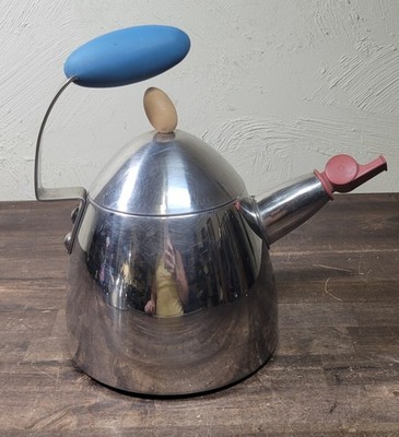 Vintage Michael Graves 3 QT Stainless Steel Whistling Tea Kettle Postmodern