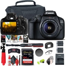 Canon EOS 4000D / Rebel T100 DSLR Camera with 18-55mm Lens  64GB Card  More