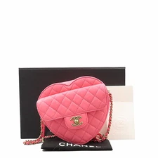 Chanel AS3191 pink color flap heart gold chain crossbody bag