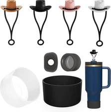 Stanley Cup Tumbler Accessory Set: 10 Pcs with Straws, Stoppers, and Boots