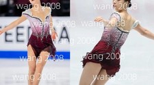 Figure Skating Dress Ice Skating Dress Competition Skating Wear red dyeing
