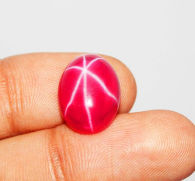 11 Ct Natural Red Star Ruby Cabochon Cut GIE CERTIFIED Loose Gemstone 6 Rays A++