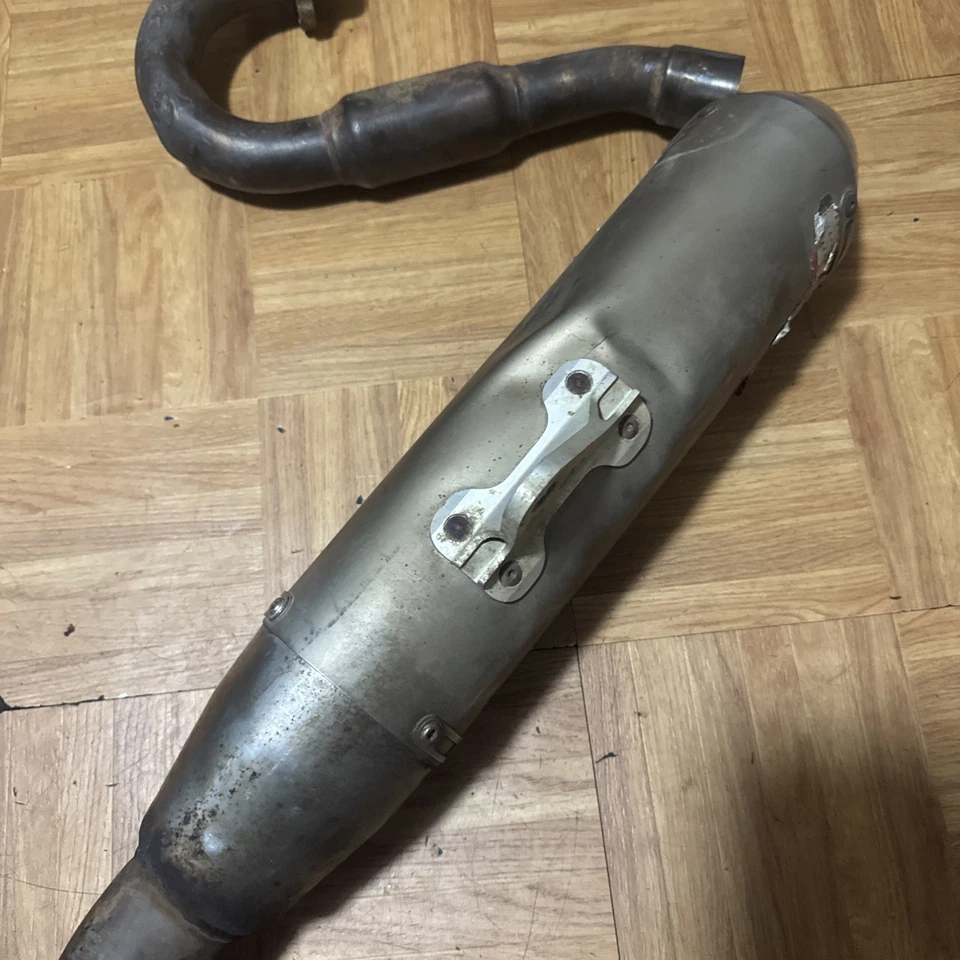 Silenciador silenciador de escape FMF TI Powercore 2008 Kawasaki KX250F cabezal Powerbomb Foto 3 de 4