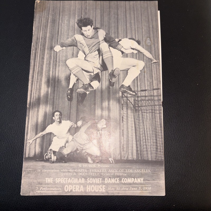 1958 The Spectacular Soviet Dance Company Program – Los Angeles Opera