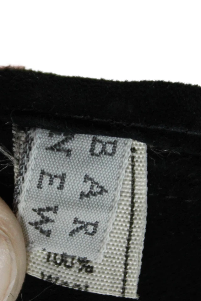 Guantes Barneys New York para mujer de gamuza con detalle de costuras borlas negros talla 6,5 Foto 4 de 4