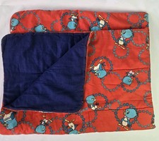 Vintage Childs Toddler  s Sleeping Bag Red Sweet Whimsy Kitschy Blue Ducks Flower