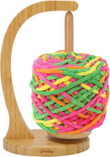 Bamboo Yarn Holder with Magnetic Rotating Dispenser for Knitting Enthusiasts