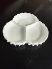 Fenton Vintage Hobnail Milk Glass 3-Section Relish Candy Dish 7-inch
