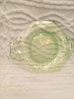 Vintage Green Depression Uranium 2 Handled  7" Plate